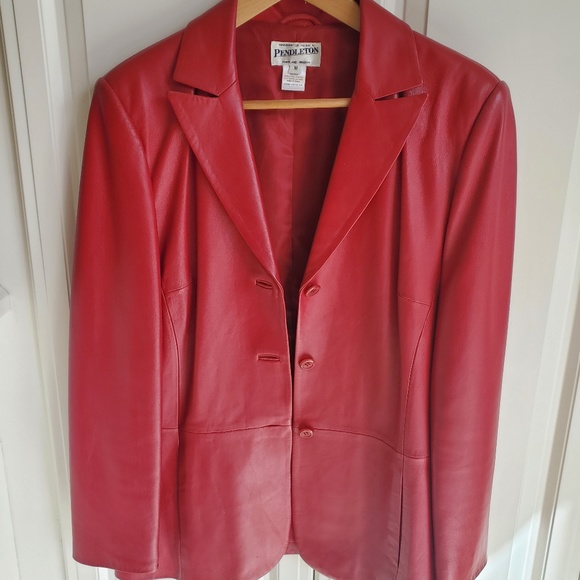 Red Pendleton Genuine Leather Blazer - M - Picture 1 of 3